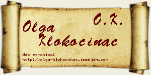 Olga Klokočinac vizit kartica
